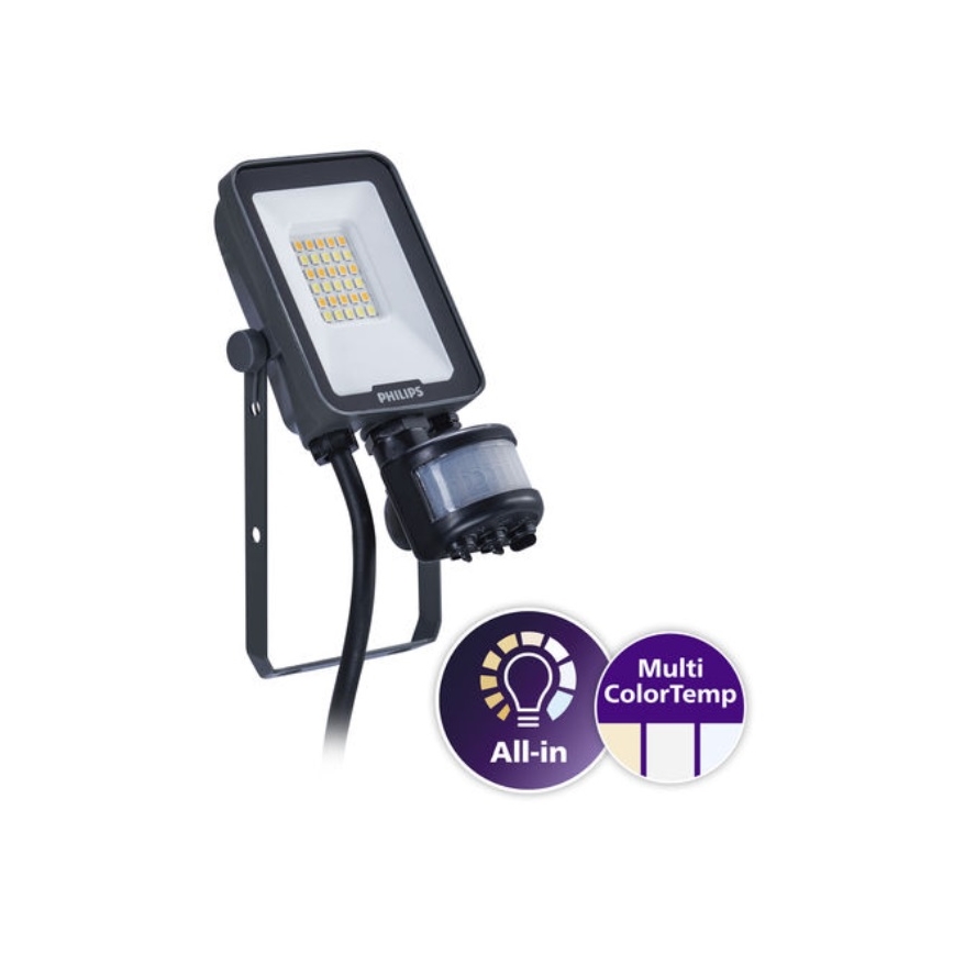 Philips - LED прожектор със сензор за движение и за здрач LEDINAIRE ALL-IN LED/10W/230V 3000/4000/6500K IP65