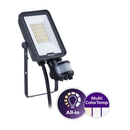 Philips - LED прожектор със сензор за движение и сумрак LEDINAIRE ALL-IN LED/20W/230V 3000/4000/6500K IP65