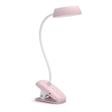 Philips - LED регулируема лампа с клип DONUTCLIP LED/3W/5V 1200 mAh CRI 90 розова