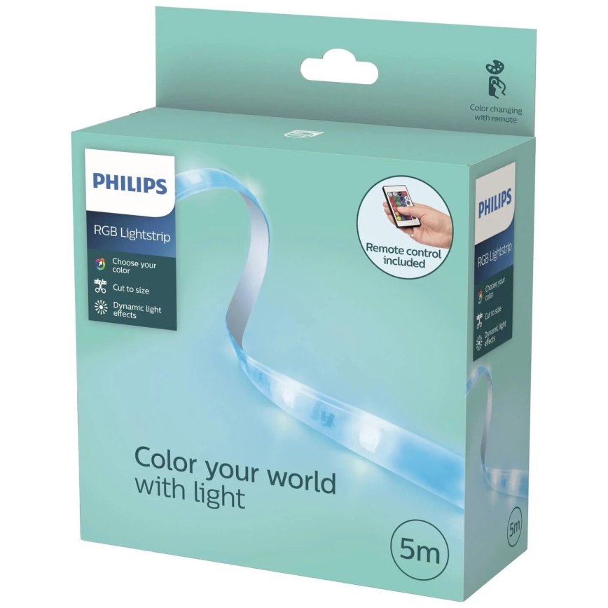 Philips - LED RGBW Димируема лента 5м LED/12W/230V + дистанционен контрол