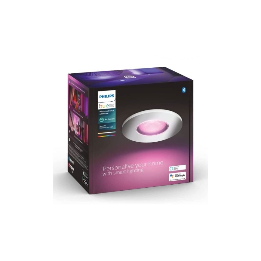 Philips - LED RGB Димируема луничка за баня Hue XAMENTO 1xGU10/5,7W/230V IP44 2000-6500K