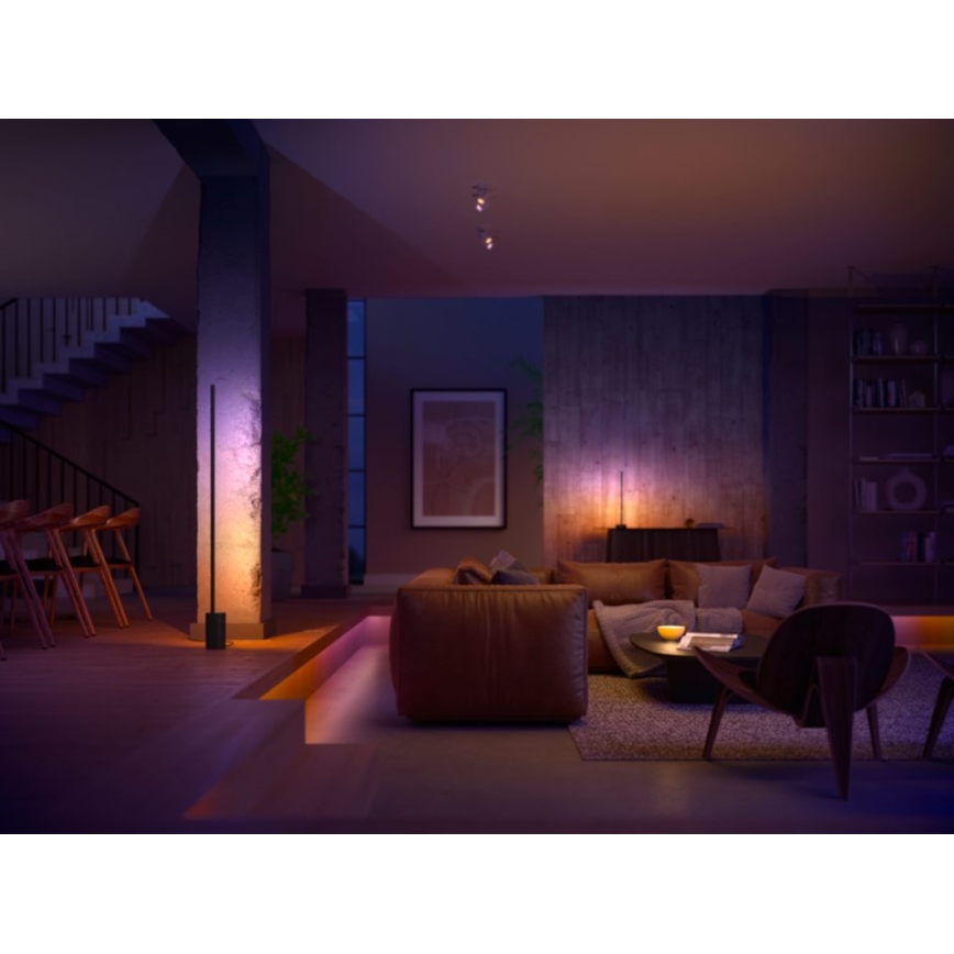 Philips - LED RGB Димируема настолна лампа Hue SIGNE LED/12W/230V 2000-6500K черна