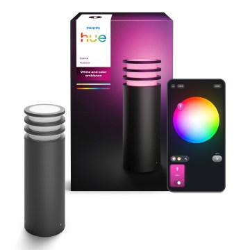 Philips - LED RGB димируема външна лампа Hue LUCCA 1xE27/8,1W/230V 25 cm 1000-20000K IP44