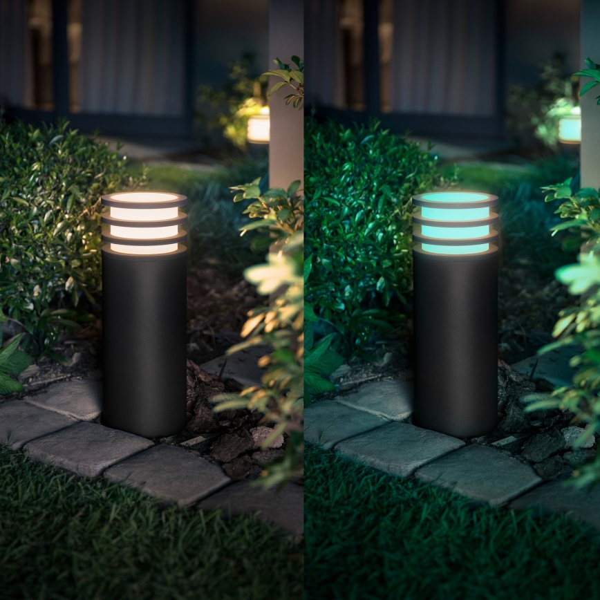 Philips - LED RGB димируема външна лампа Hue LUCCA 1xE27/8,1W/230V 25 cm 1000-20000K IP44