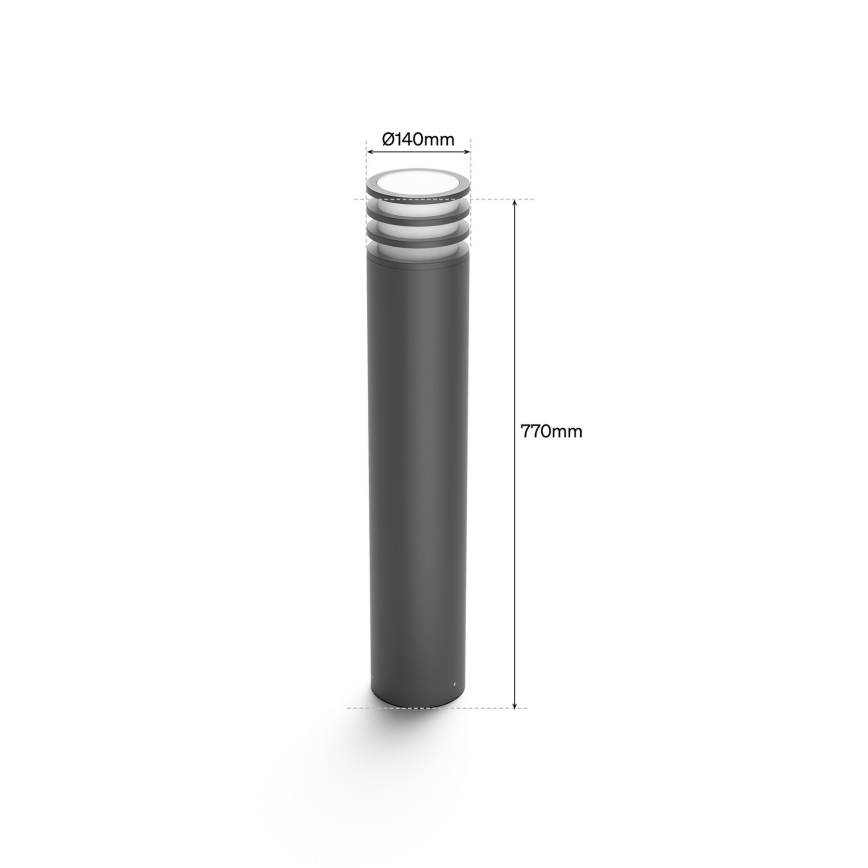 Philips - димируема RGB LED външна лампа Hue LUCCA 1xE27/8,1W/230V 77 cm 1000-20000K IP44