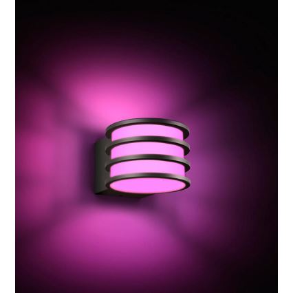 Philips - Димируемо външно стенно RGB LED осветително тяло Hue LUCCA 1xE27/8,1W/230V 1000-20000K IP44