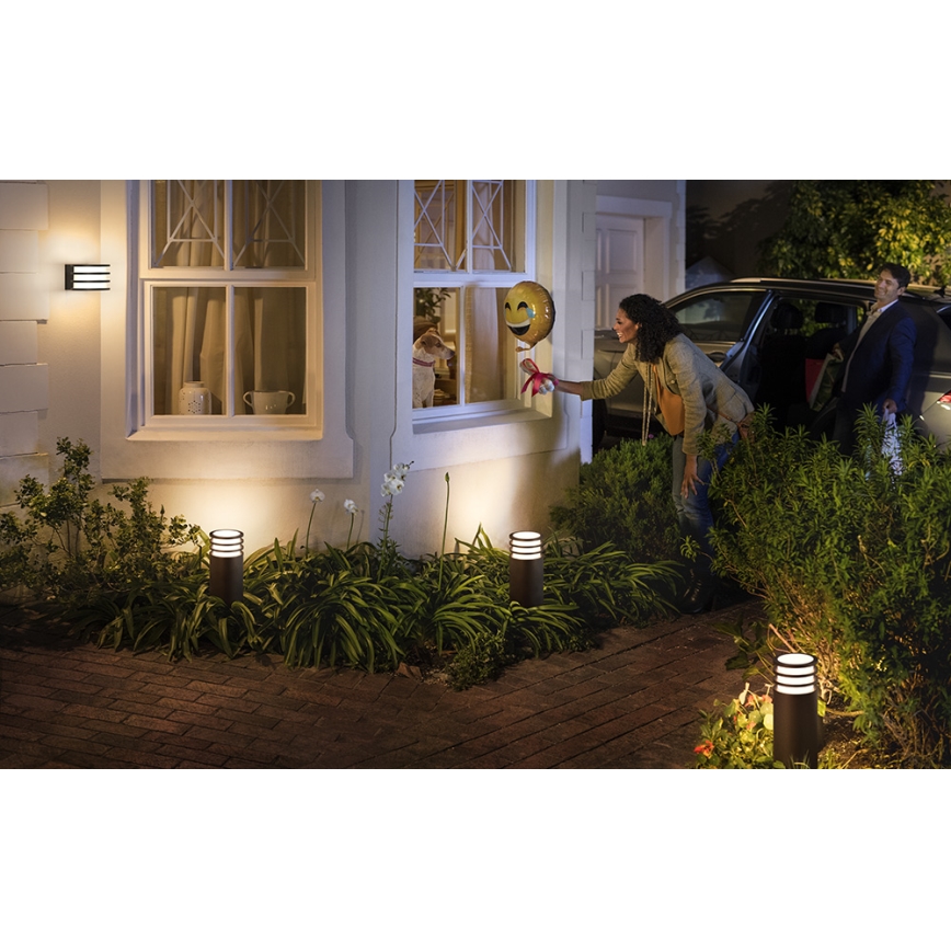 Philips - Димируемо външно стенно RGB LED осветително тяло Hue LUCCA 1xE27/8,1W/230V 1000-20000K IP44