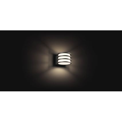 Philips - Димируемо външно стенно RGB LED осветително тяло Hue LUCCA 1xE27/8,1W/230V 1000-20000K IP44