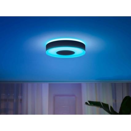 Philips - LED RGB димируем таванен плафон Hue INFUSE LED/52,5W/230V 2000-6500K Ø 425 mm черен