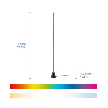 Philips - LED RGBIC Димируема подова лампа GRADIENT LED/9,7W/230V 2200-6500K Wi-Fi
