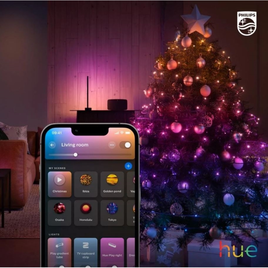 Philips - LED RGBW Димируем екстериорен верига HUE WHITE AND COLOR AMBIANCE 250xLED 24,4 м 2000-6500K IP54