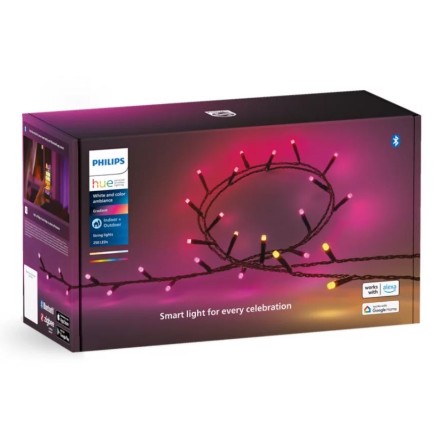 Philips - LED RGBW Димируем екстериорен верига HUE WHITE AND COLOR AMBIANCE 250xLED 24,4 м 2000-6500K IP54