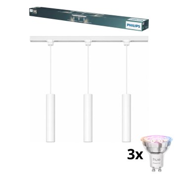 Philips - LED RGBW димируем полилей на кабел за шинна система EASYLINK HUE 3xGU10/4,7W/230V 2200-6500K 1m бял