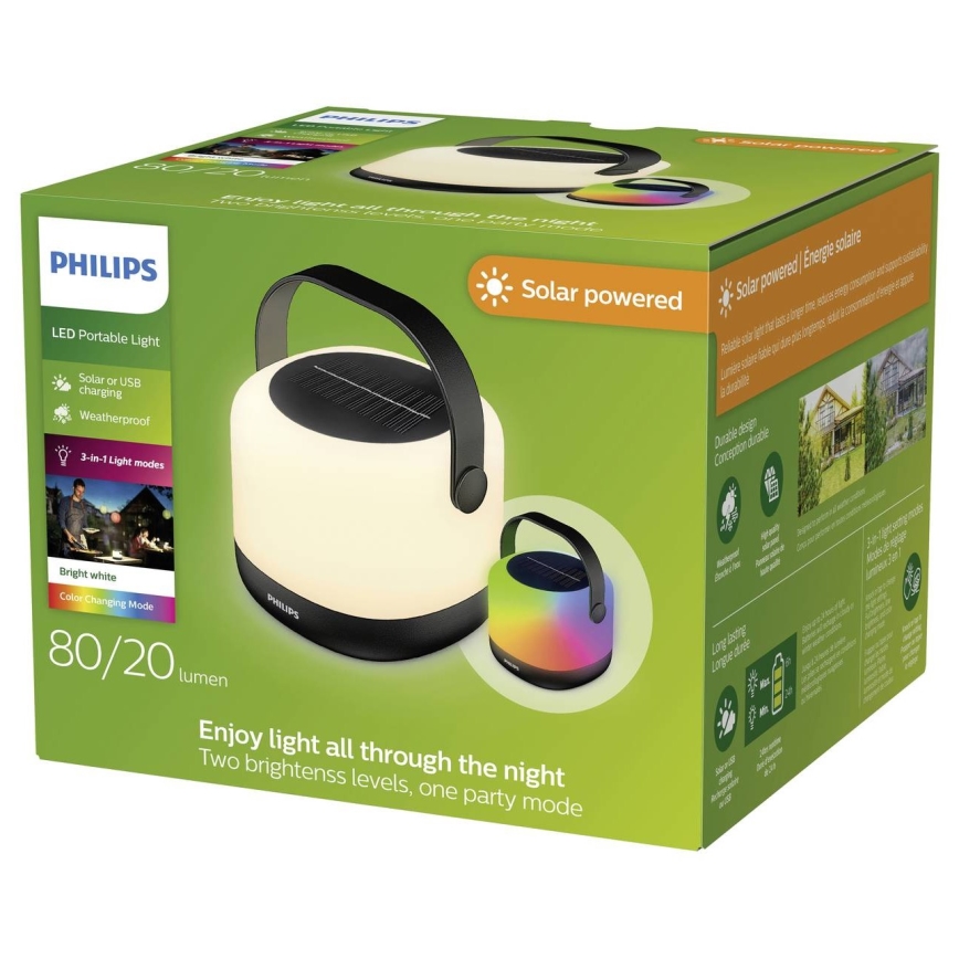 Philips - LED RGBW Димируем соларен portable лампа ALULA LED/1,2W/5V IP44