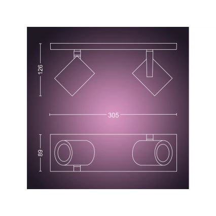 Philips - LED RGBW Димируем спот Hue ARGENTA 2xGU10/4,2W/230V 2000-6500K