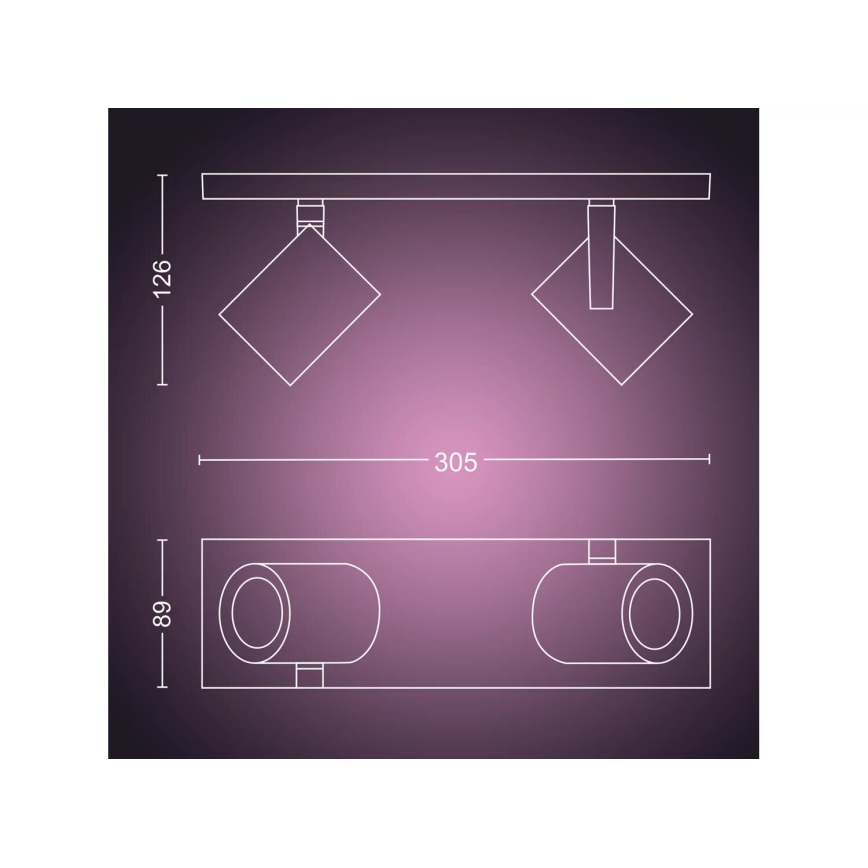 Philips - LED RGBW Димируем спот Hue ARGENTA 2xGU10/4,2W/230V 2000-6500K