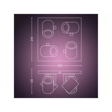 Philips - LED RGBW Димируем спот Hue ARGENTA 4xGU10/4,2W/230V 2000-6500K
