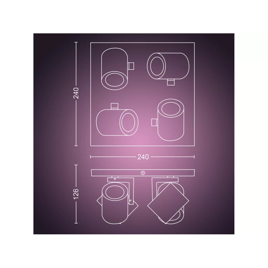 Philips - LED RGBW Димируем спот Hue ARGENTA 4xGU10/4,2W/230V 2000-6500K