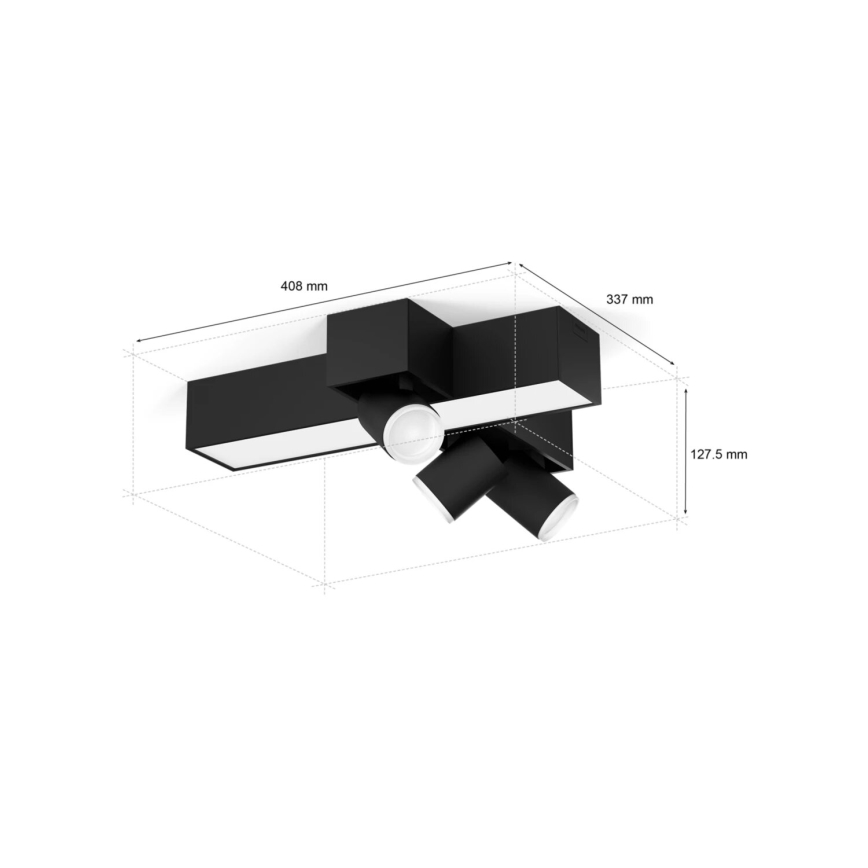Philips - LED RGBW Димируем спот Hue CENTRIS 3xGU10/4,2W/230V + LED/11W 2000-6500K