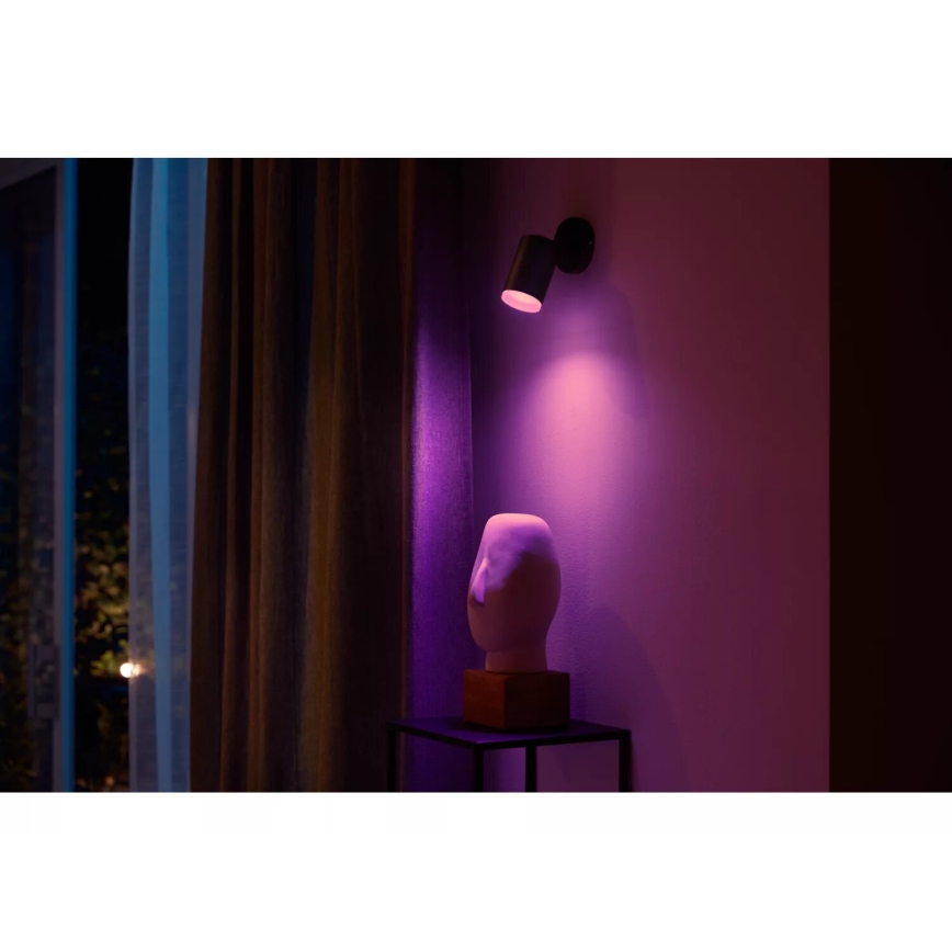 Philips - LED RGBW Димируем спот Hue FUGATO 1xGU10/4,2W/230V 2000-6500K черен