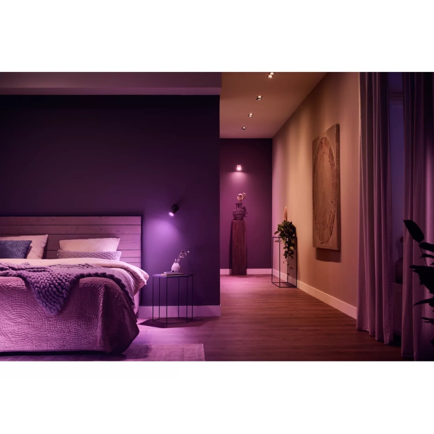 Philips - LED RGBW Димируем спот Hue FUGATO 1xGU10/4,2W/230V 2000-6500K черен