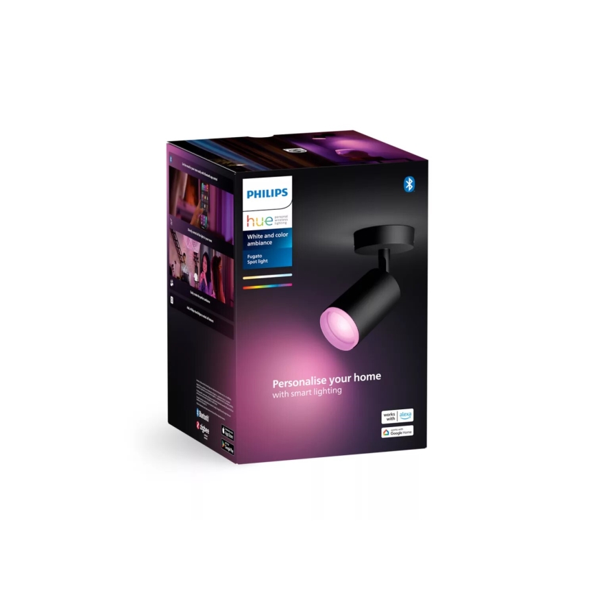 Philips - LED RGBW Димируем спот Hue FUGATO 1xGU10/4,2W/230V 2000-6500K черен