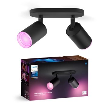 Philips - LED RGBW Димируем спот Hue FUGATO 2xGU10/4,2W/230V 2000-6500K черен
