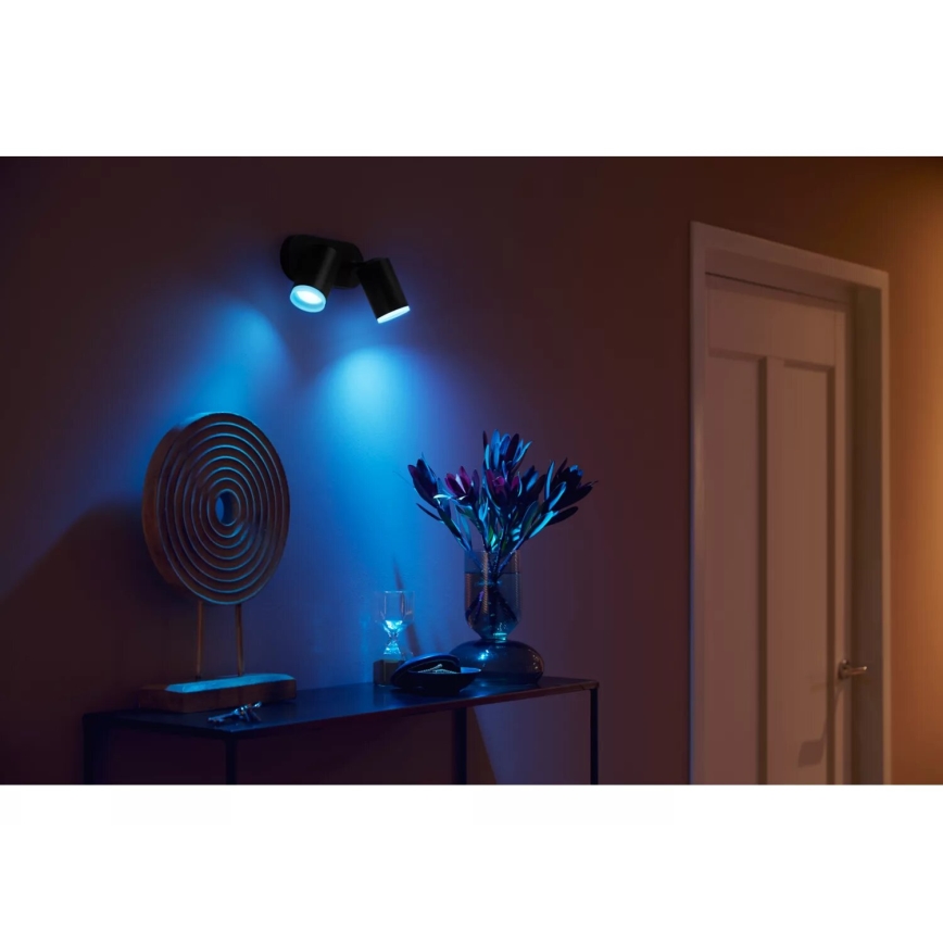 Philips - LED RGBW Димируем спот Hue FUGATO 2xGU10/4,2W/230V 2000-6500K черен
