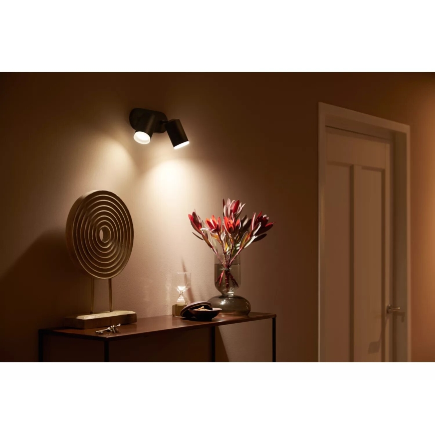 Philips - LED RGBW Димируем спот Hue FUGATO 2xGU10/4,2W/230V 2000-6500K черен