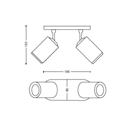 Philips - LED RGBW Димируем спот Hue FUGATO 2xGU10/4,2W/230V 2000-6500K черен