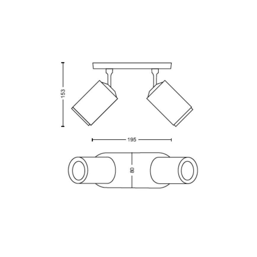 Philips - LED RGBW Димируем спот Hue FUGATO 2xGU10/4,2W/230V 2000-6500K черен