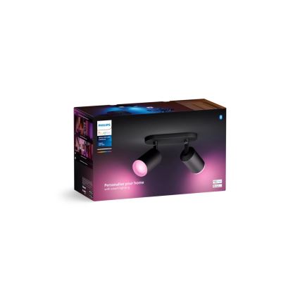 Philips - LED RGBW Димируем спот Hue FUGATO 2xGU10/4,2W/230V 2000-6500K черен