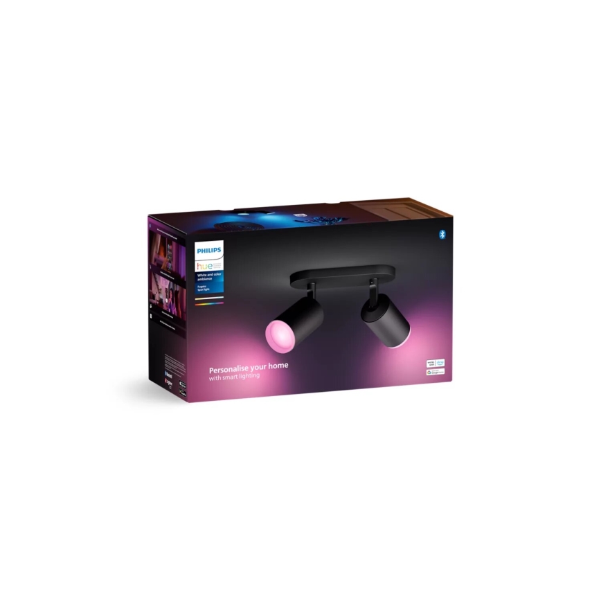 Philips - LED RGBW Димируем спот Hue FUGATO 2xGU10/4,2W/230V 2000-6500K черен
