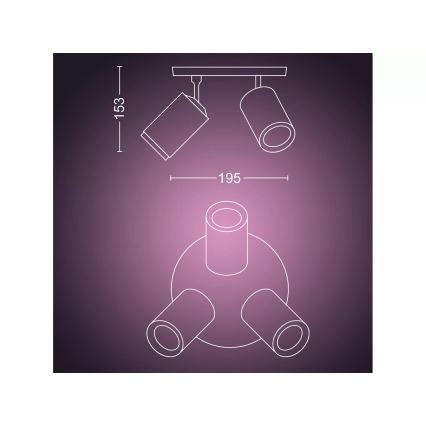 Philips - LED RGBW Димируем спот Hue FUGATO 3xGU10/4,2W/230V 2000-6500K бял