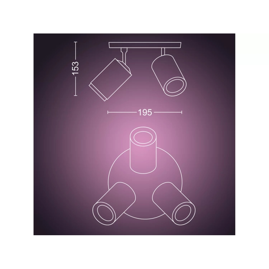Philips - LED RGBW Димируем спот Hue FUGATO 3xGU10/4,2W/230V 2000-6500K бял