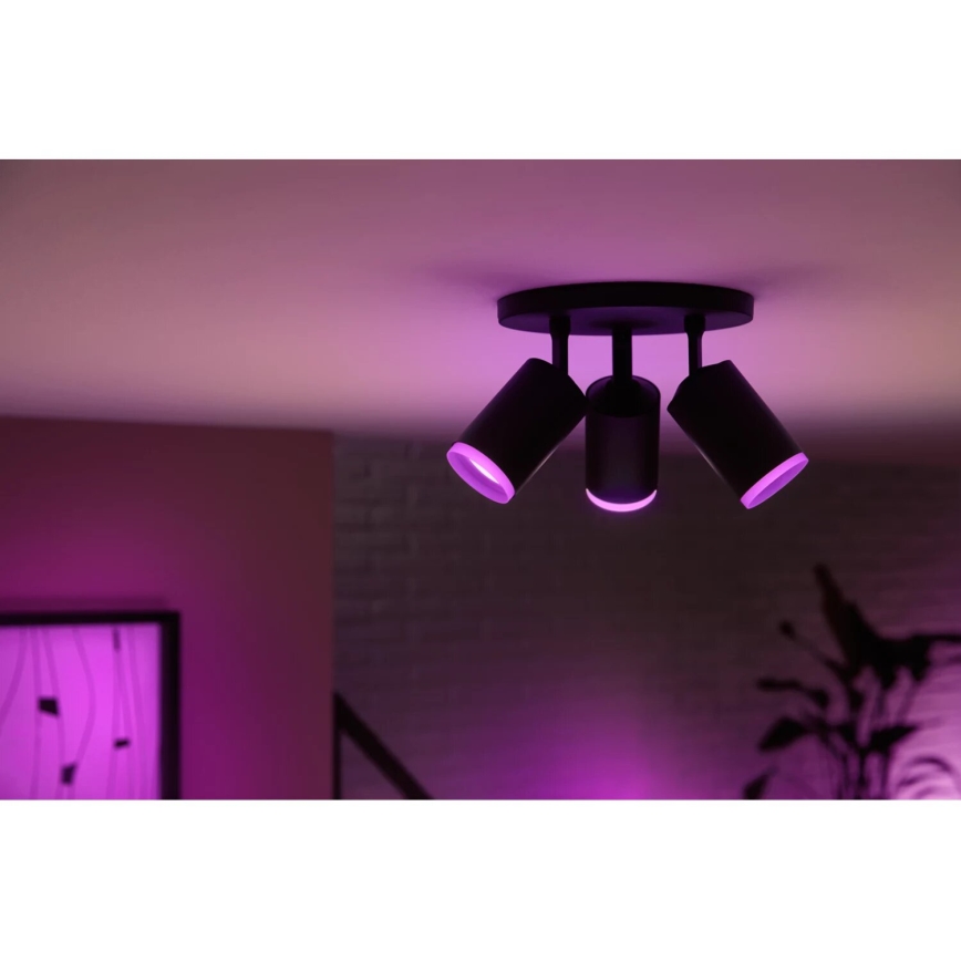 Philips - LED RGBW Димируем спот Hue FUGATO 3xGU10/4,2W/230V 2000-6500K черен