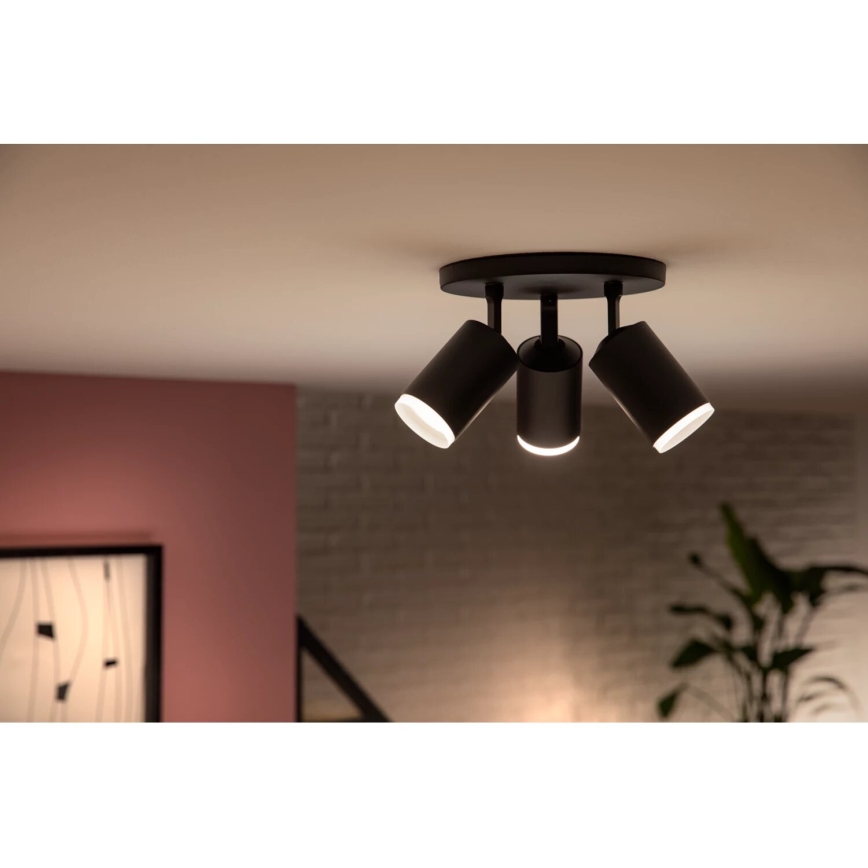 Philips - LED RGBW Димируем спот Hue FUGATO 3xGU10/4,2W/230V 2000-6500K черен