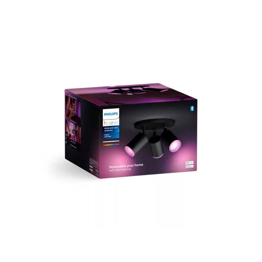 Philips - LED RGBW Димируем спот Hue FUGATO 3xGU10/4,2W/230V 2000-6500K черен
