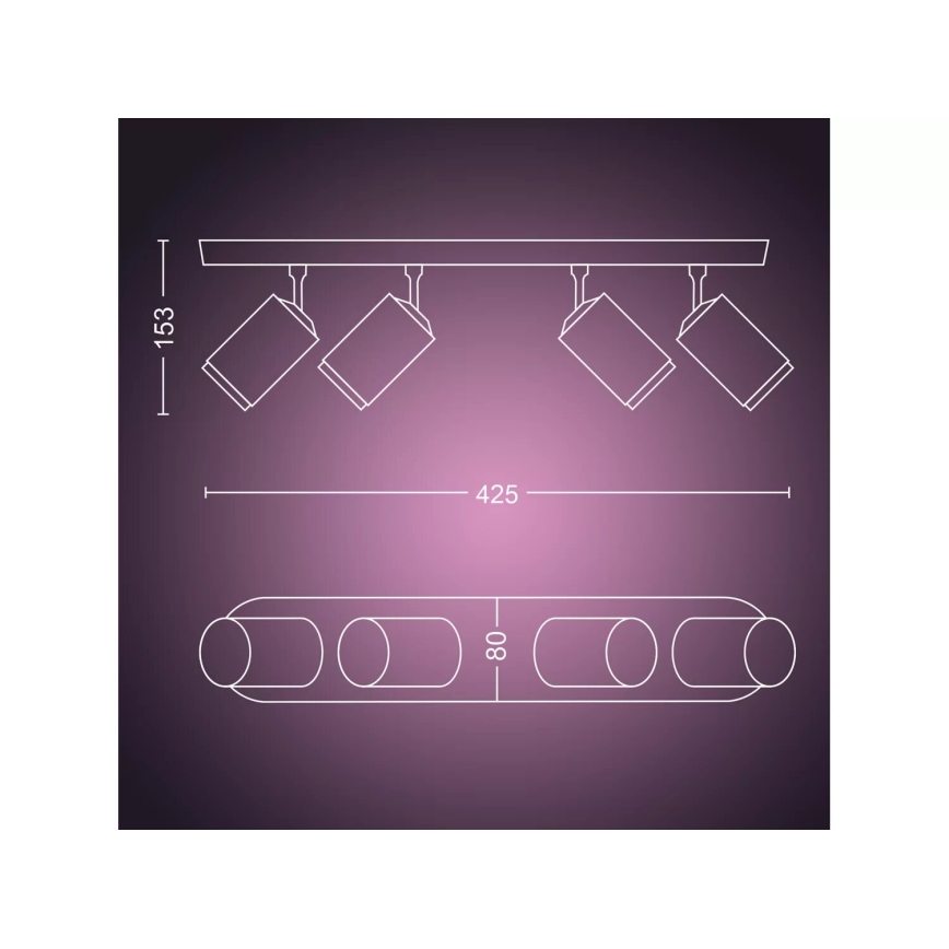 Philips - LED RGBW Димируем спот Hue FUGATO 4xGU10/4,2W/230V 2000-6500K бял