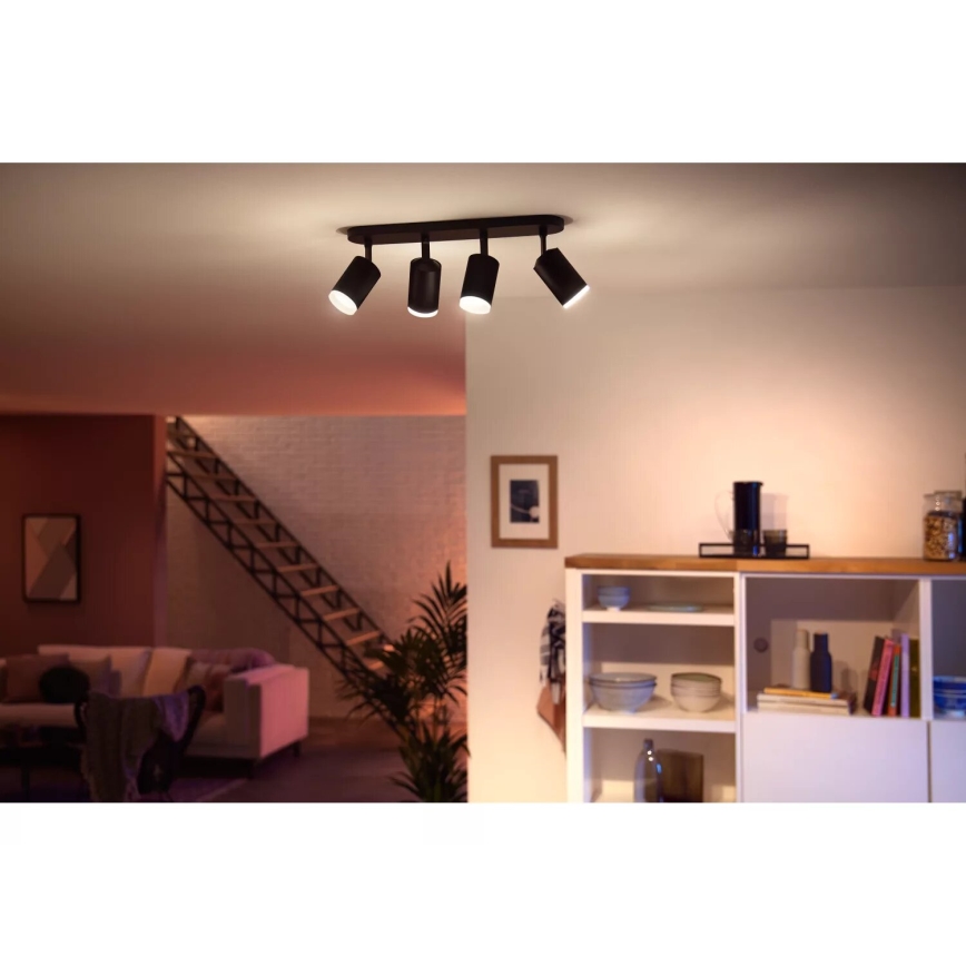 Philips - LED RGBW Димируем спот Hue FUGATO 4xGU10/4,2W/230V 2000-6500K черен