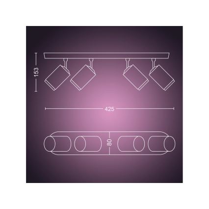 Philips - LED RGBW Димируем спот Hue FUGATO 4xGU10/4,2W/230V 2000-6500K черен