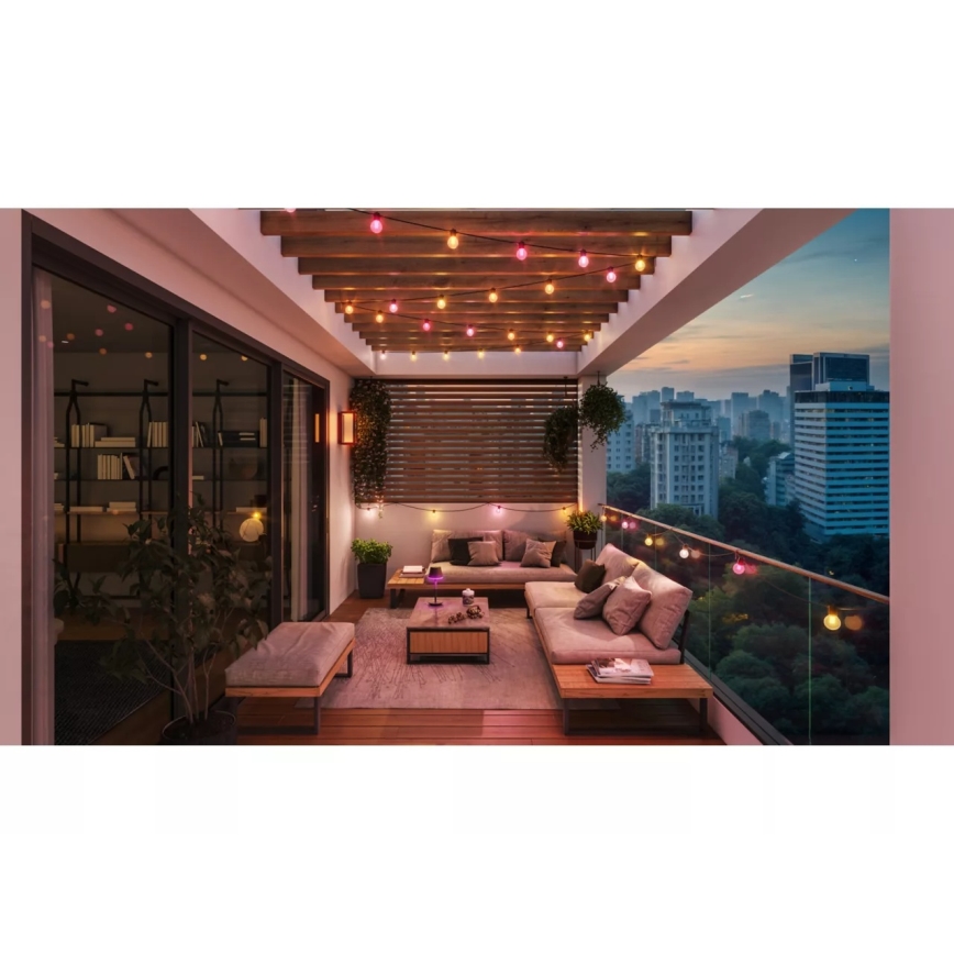 Philips - LED RGBW удължаем димируем външен гирлянд Hue FESTAVIA 10xLED 7m IP65