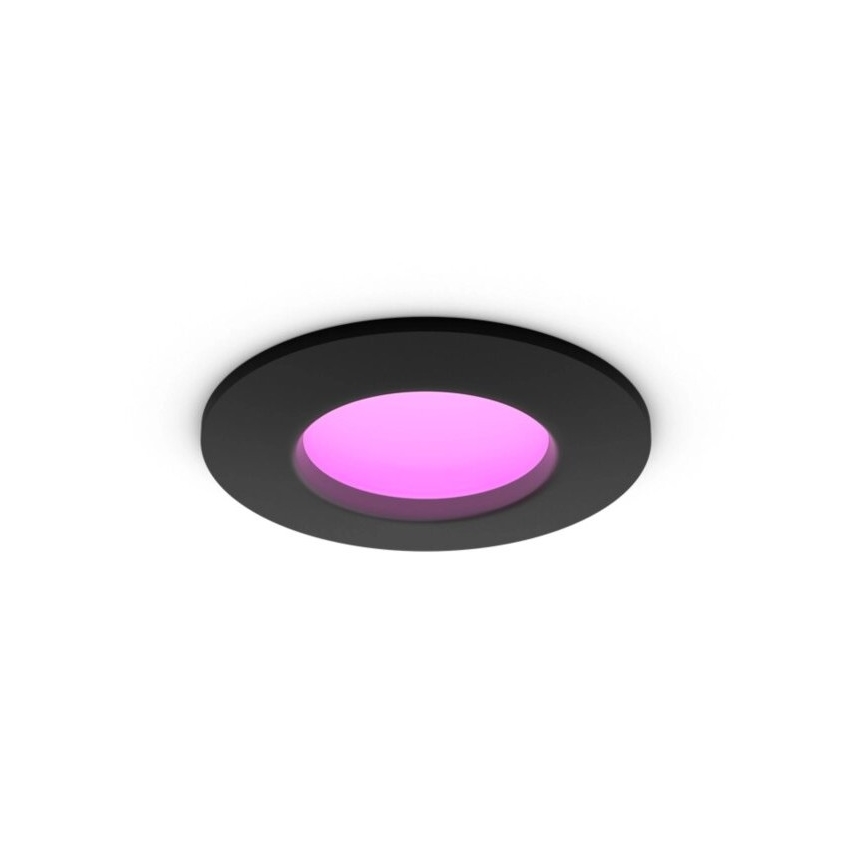 Philips - LED RGBW Димируема лампа за окачен таван на баня Hue SLIM LED/8,3W/230V 2000-6500K IP44 черен