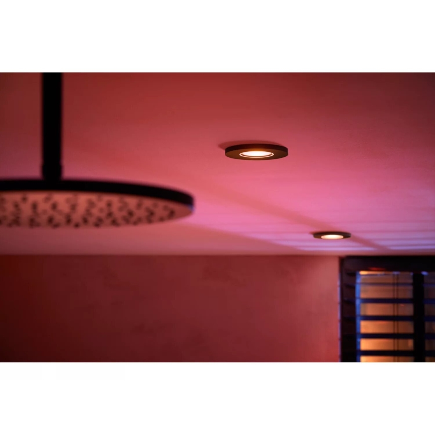 Philips - LED RGBW Димируема лампа за окачен таван на баня Hue XAMENTO 1xGU10/4,2W/230V 2000-6500K IP44