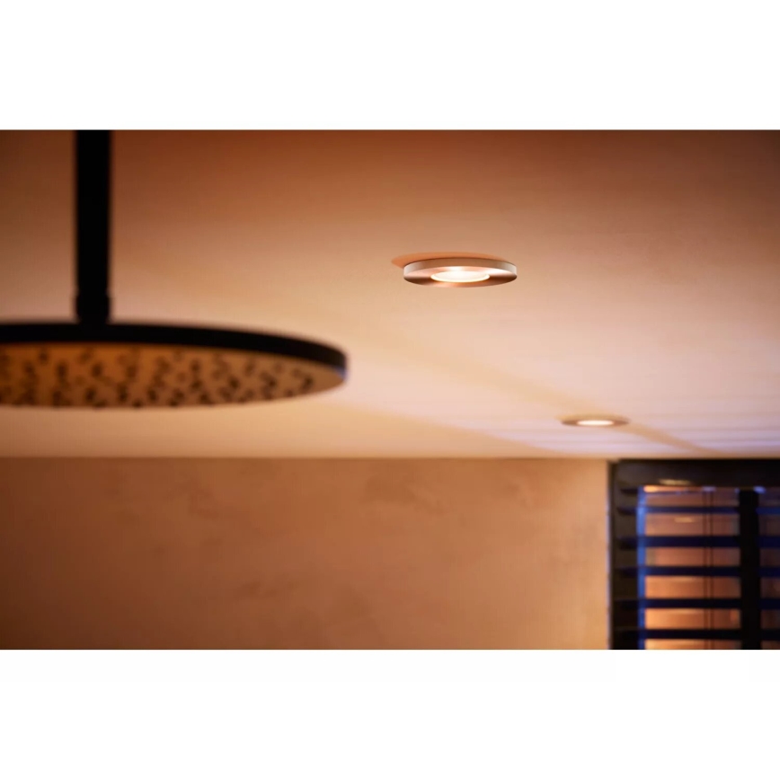 Philips - LED RGBW Димируема лампа за окачен таван на баня Hue XAMENTO 1xGU10/4,2W/230V 2000-6500K IP44