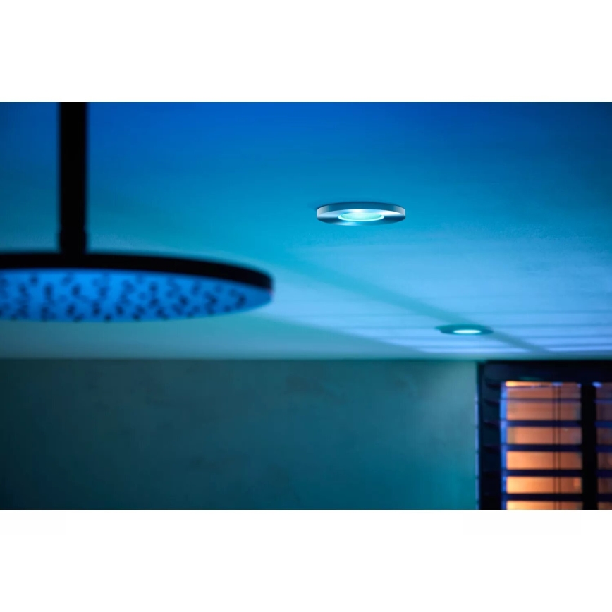Philips - LED RGBW Димируема лампа за окачен таван на баня Hue XAMENTO 1xGU10/4,2W/230V 2000-6500K IP44