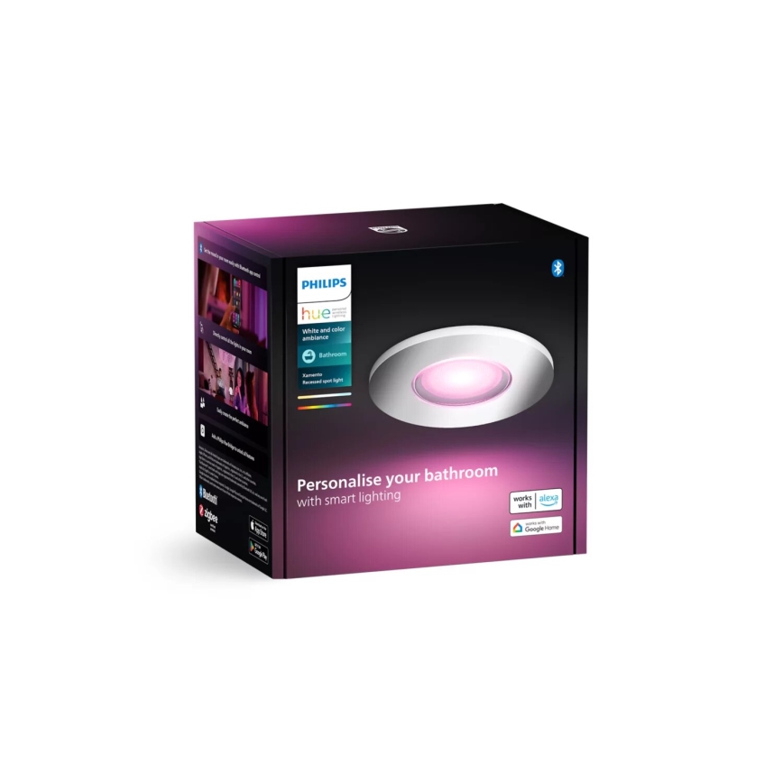 Philips - LED RGBW Димируема лампа за окачен таван на баня Hue XAMENTO 1xGU10/4,2W/230V 2000-6500K IP44