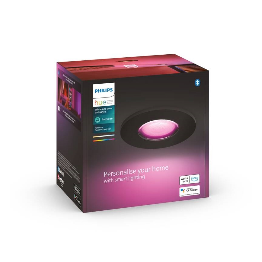 Philips - LED RGBW Димируема луничка за баня Hue XAMENTO GU10/5,7W/230V IP44 2200-6500K
