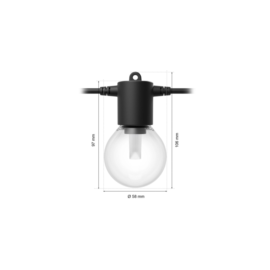 Philips - LED RGBW димируема външна гирлянда Hue FESTAVIA 20xLED 14m IP65