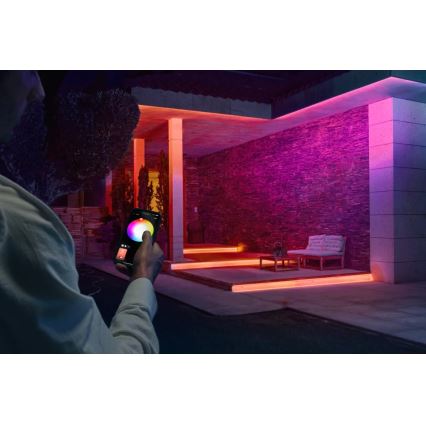 Philips - LED RGBW димируема външна лента Hue FLUX 5m LED/30W/230V 2200-6500K IP67 + сензор за движение